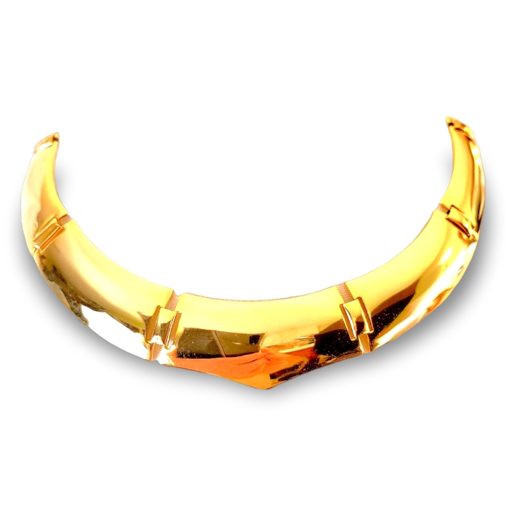 Woman's Jewelry Statement Necklace Chunky Gold Tone Choker